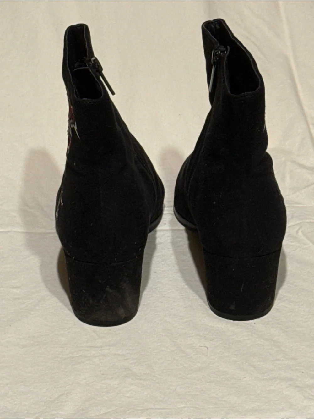 IMPo Electra Black Floral Embroidered Ankle Boots 7.5 Whimsigoth Fall Boho